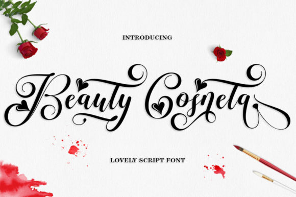 Beauty Cosneta: A Detailed Script Font for Romantic Branding Projects