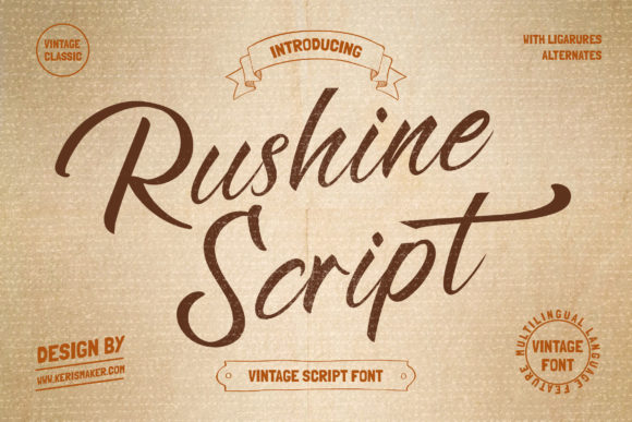 Rushine: A Vintage Script Font for Elegant Editorial Design